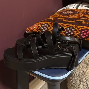 Rocket Dog Black Platform Strappy Sandals